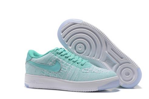white and turquoise air force ones