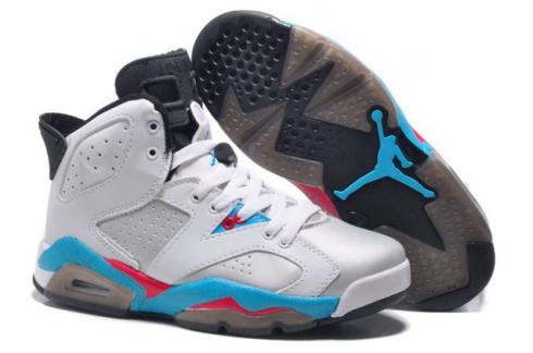 Nike Air Jordan 6 VI Retro White Sky Blue Pink Women Shoes - Febbuy