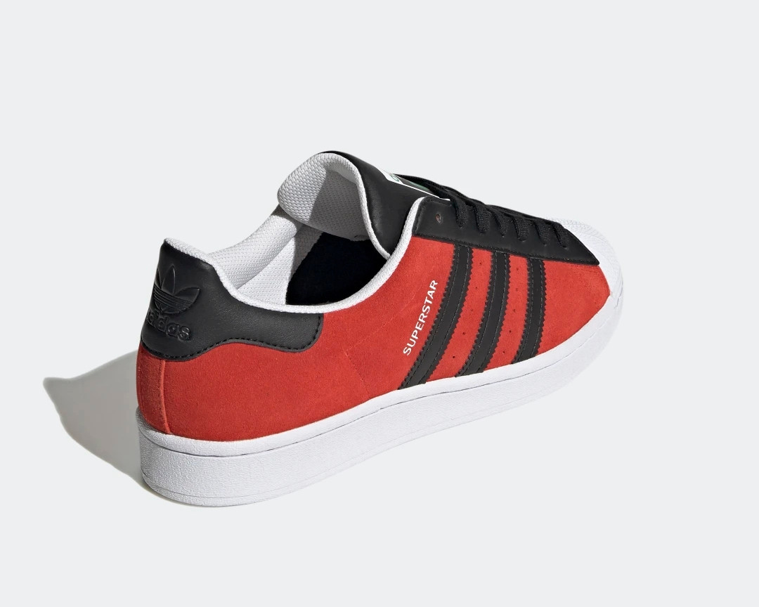 Adidas Superstar Red Core Black Cloud White Shoes FU9522 - Febbuy