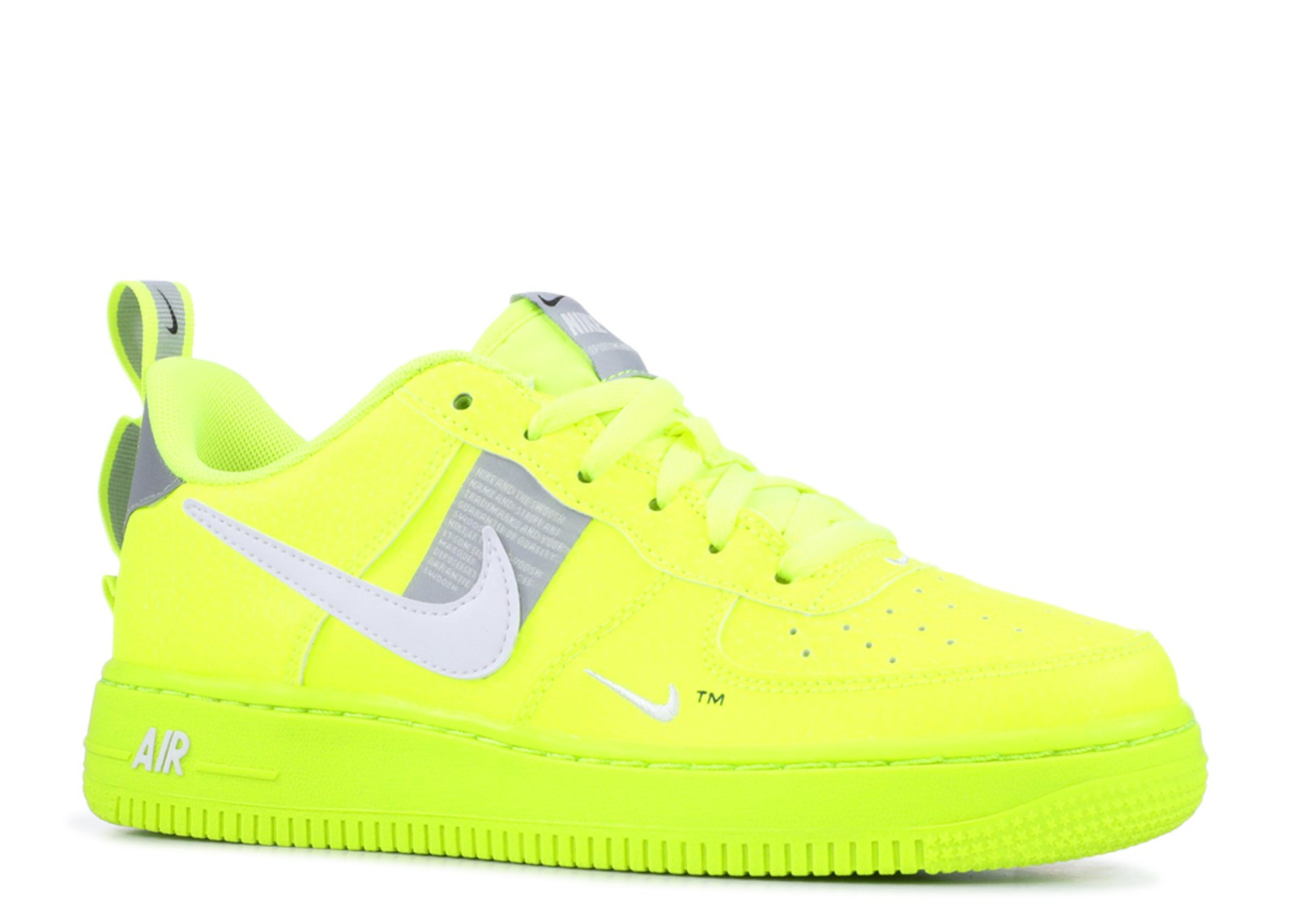 Nike Air Force 1 LV8 Utility GS Volt Green White Wolf Grey Juniors ...