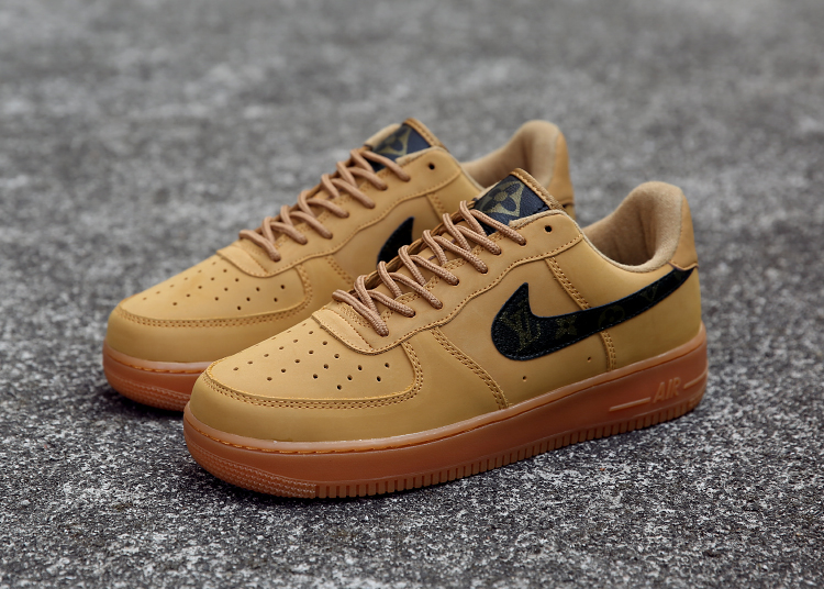 Nike Air Force 1 Low Lifestyle Shoes Wheat Brown Black - Febbuy