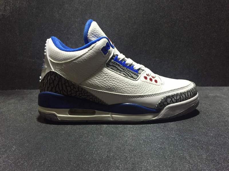 Nike Air Jordan III 3 White Navy Blue Gray Men Basketball Shoes Leather ...