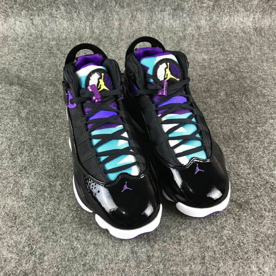 Nike Air Jordan Six Rings Women Basketball Shoes Black Blue Purple