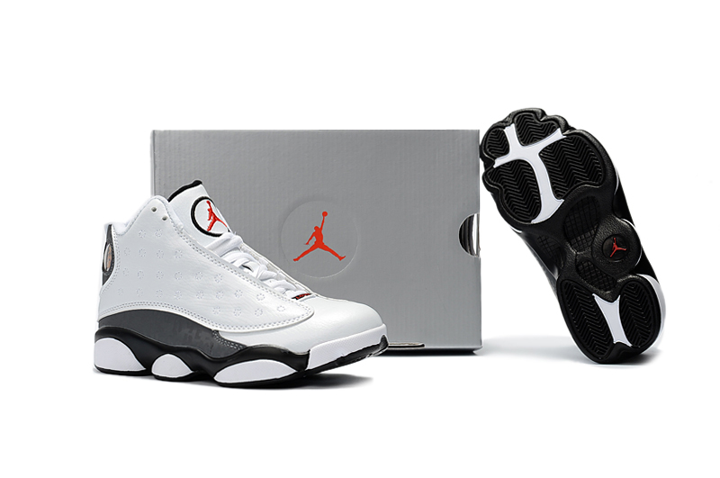 Nike Air Jordan XIII 13 Retro Kid Children Shoes Hot White Black - Febbuy