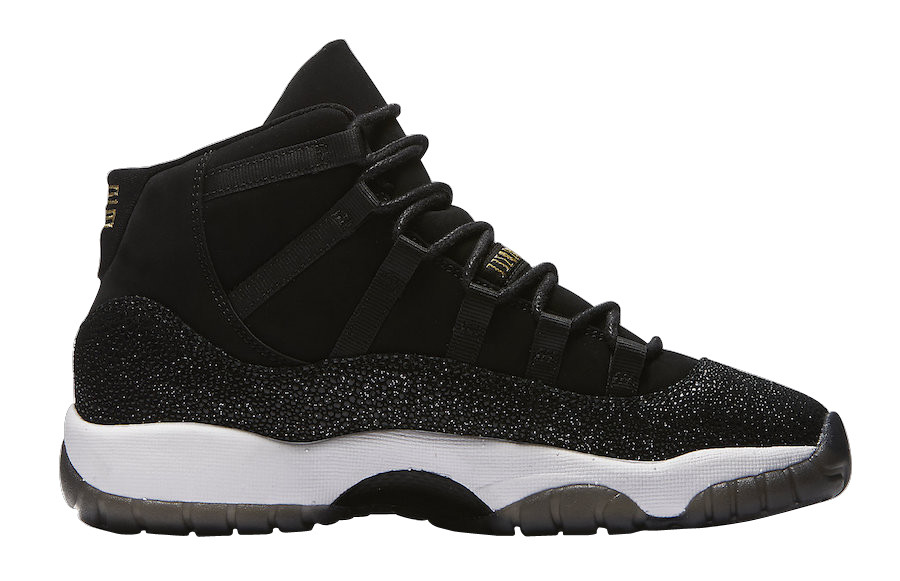 Wmns Nike Air Jordan 11 Retro Black Gold Mens Basketball Shoes 852625 ...