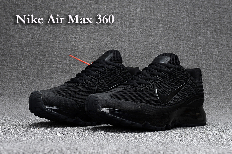 Nike Air Max 360 KPU all black Running Walking Shoes - Febbuy