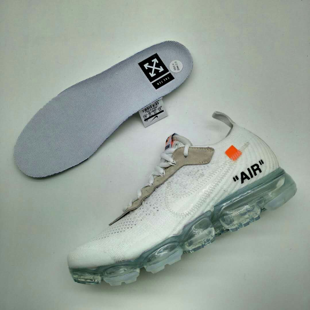 2018 Off White X Nike Air Max Vapormax Men Running Shoes White AA3831 ...