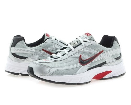 Nike Initiator Running Silver Red Mens Running Shoes 394055-001 - Febbuy