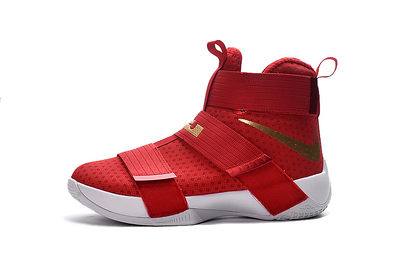 Nike Lebron Soldier 10 X White Royal Red Gold Basketball Shoes Men ...