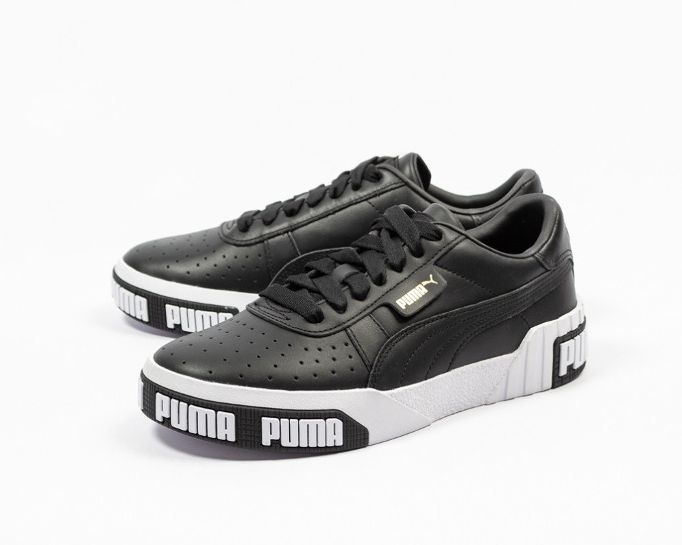 Puma Cali Bold Black White Womens Casual Shoes 370811-03 - Febbuy